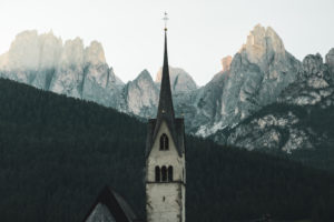 Village square, Pozza di Fassa, Italy, Dolomites Village square, Pozza di Fassa, Italy, Dolomites